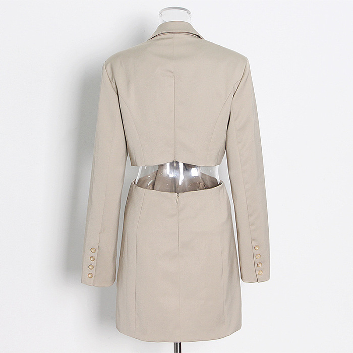SUPER WHOLESALE | Cut-out Blazer Collar Dress