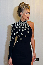 SUPER WHOLESALE | Beaded One-shoulder Elegence Long Dress