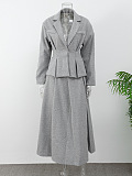 SUPER WHOLESALE | Woolen Pleated skirt Set