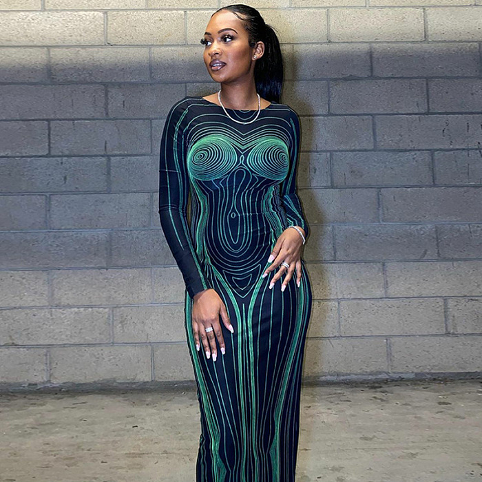 SUPER WHOLESALE | Printed Long Dress