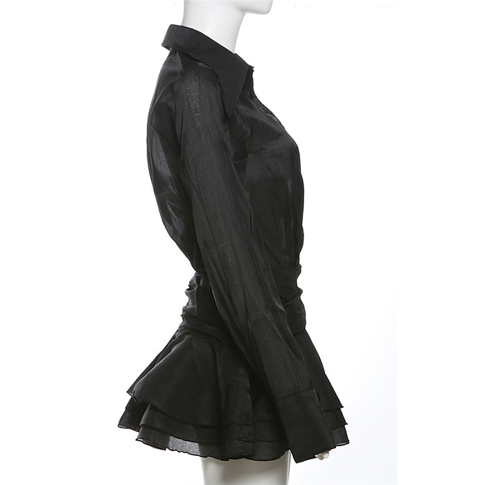 SUPER WHOLESALE | Lantern Sleeves Shirt Dress
