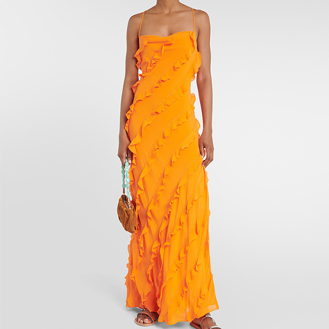 SUPER WHOLESALE | Wave Maxi Dress in Orange
