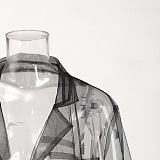 SUPER WHOLESALE | See-through Patchwork Shirt Dress