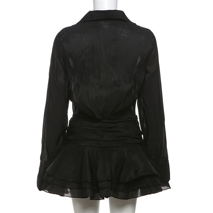 SUPER WHOLESALE | Lantern Sleeves Shirt Dress