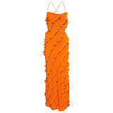 SUPER WHOLESALE | Wave Maxi Dress in Orange
