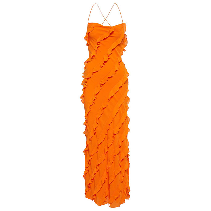 SUPER WHOLESALE | Wave Maxi Dress in Orange