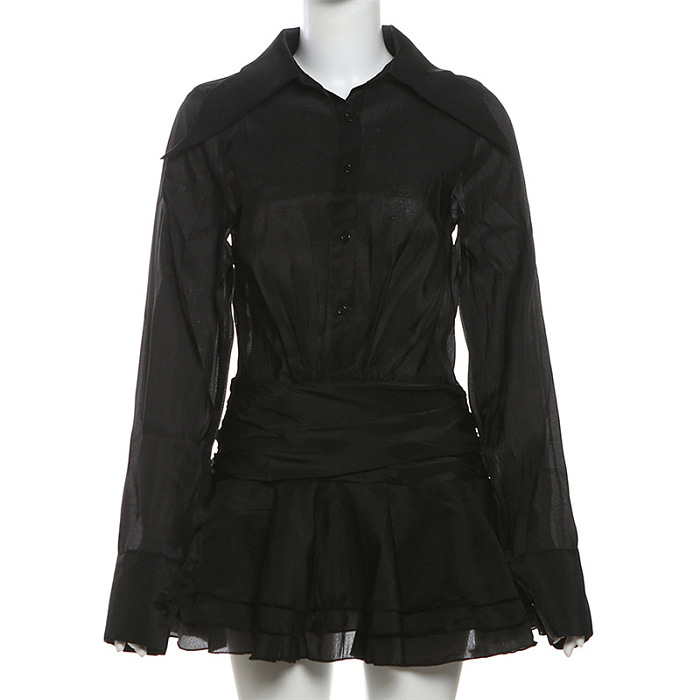 SUPER WHOLESALE | Lantern Sleeves Shirt Dress