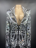 SUPER WHOLESALE | Lace Patchwork Rhinestone Blazer Dress