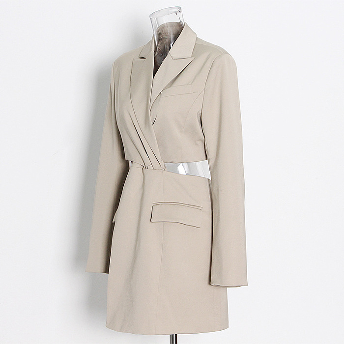 SUPER WHOLESALE | Cut-out Blazer Collar Dress