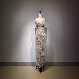 SUPER WHOLESALE | Beaded Feather Party Maxi Dress