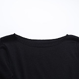 SUPER WHOLESALE | Color-blocked Wavy Hem A-line Long Sleeve Top