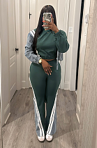 SUPER WHOLESALE | Denim x Joggers Set in Green