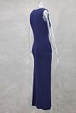 SUPER WHOLESALE | Sleeveless Round Neck Slim Fit Knitted Dress in Blue