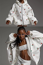 SUPER WHOLESALE | Cherry Print Hoodie Jacket