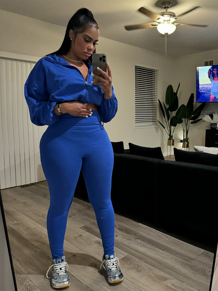 SUPER WHOLESALE | Legging Suit with Crop Drawstring Top