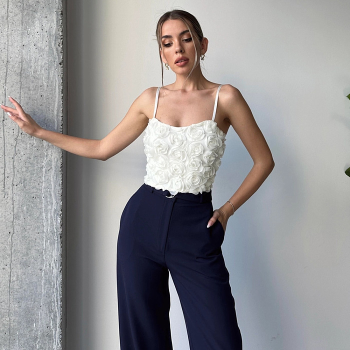 SUPER WHOLESALE | Rose  Cropped Tube Top and Mini Skirt Two-piece Set