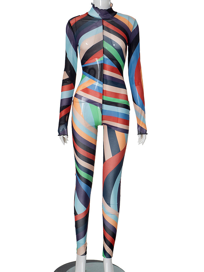 SUPER WHOLESALE | Mesh Print Jumpsuit for Women