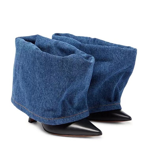 SUPER WHOLESALE | Denim Folded Stiletto Boots