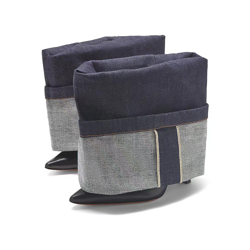 SUPER WHOLESALE | Denim Folded Stiletto Boots