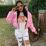Puffy Down Coat in Solid