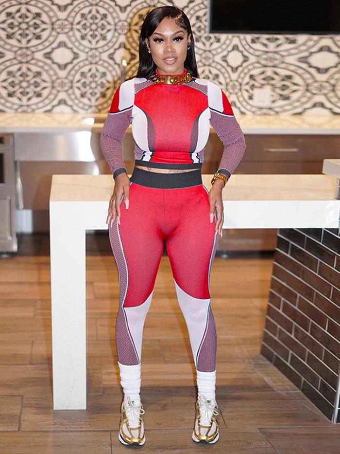 SUPER WHOLESALE | Color-block Legging Suit