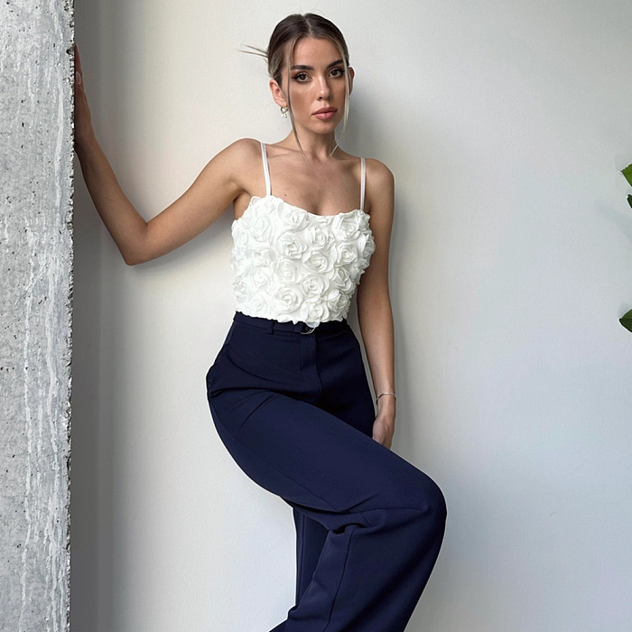 SUPER WHOLESALE | Rose  Cropped Tube Top and Mini Skirt Two-piece Set