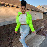 Puffy Down Coat in Solid