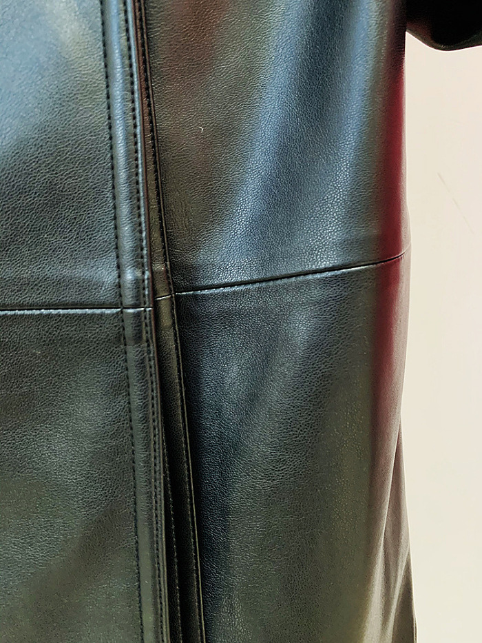 SUPER WHOLESALE | Leather Double Breasted Trench Coat