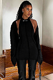 SUPER WHOLESALE | Long sleeve halter backless shrug 2 piece mini dress