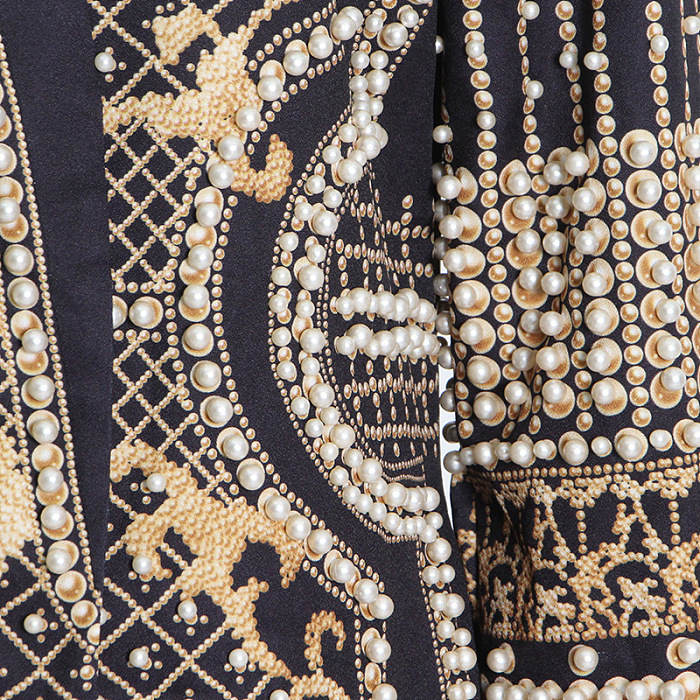 SUPER WHOLESALE | V-neck studded print long-sleeve blazer