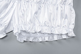 SUPER WHOLESALE | Spaghetti Strap Ruched Tube Top Slim-Fit Shorts Set