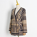 SUPER WHOLESALE | V-neck studded print long-sleeve blazer