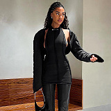 SUPER WHOLESALE | Long sleeve halter backless shrug 2 piece mini dress