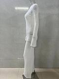 SUPER WHOLESALE | Backless Solid Color Long Sleeve Knit Maxi Dress