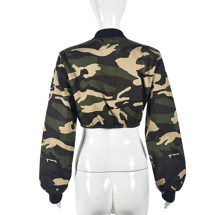 Copy SUPER WHOLESALE | Camo Long Sleeve Cut-Out Waist Stretch Denim Belted Pants Set