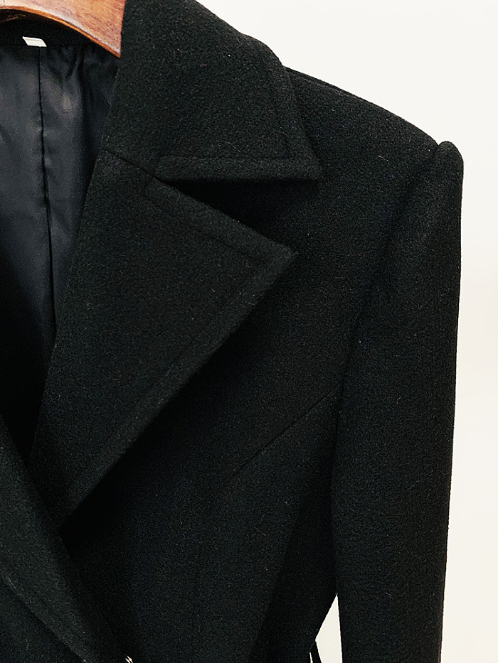 SUPER WHOLESALE | Woolen Tied-waist Trench Coat