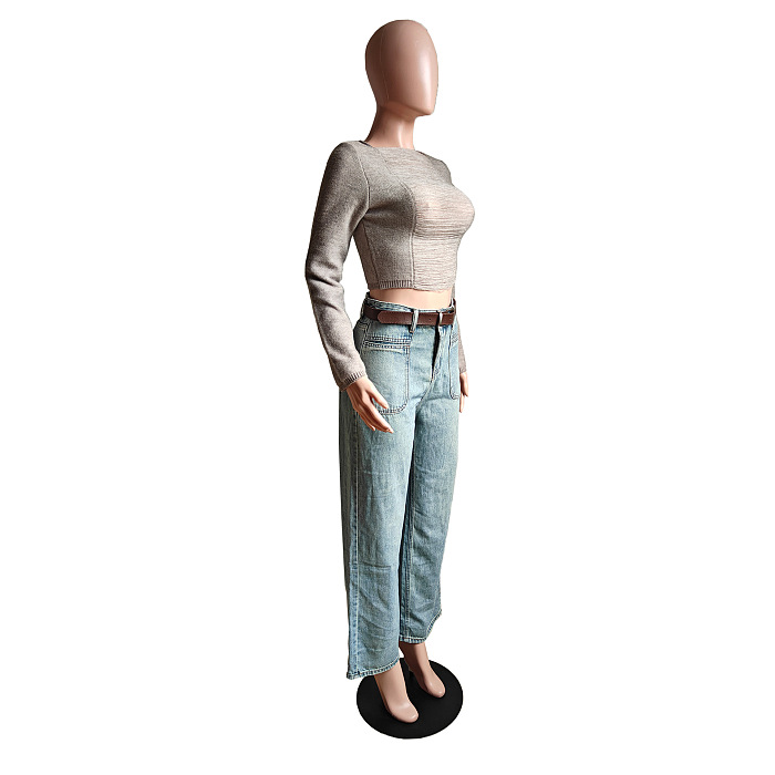 SUPER WHOLESALE | Off-Shoulder Hollow Out Distressed Cropped Sweater