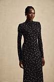 SUPER WHOLESALE | Black Embellished Semi-sheer Maxi Dress