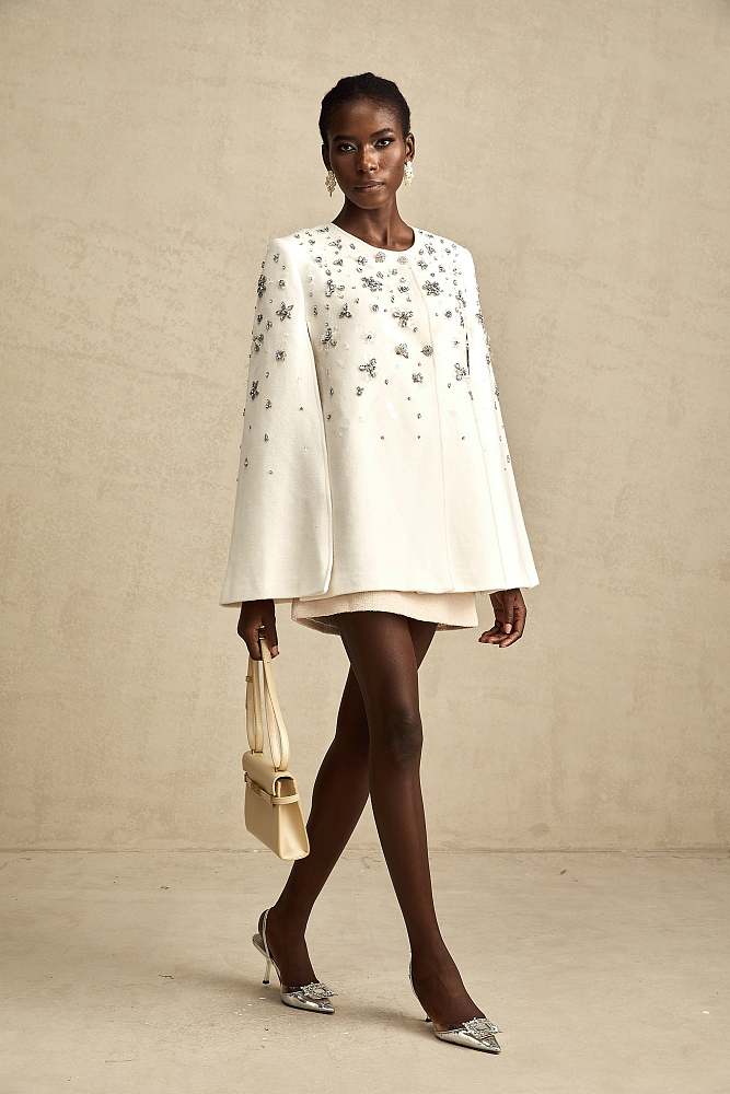 SUPER WHOLESALE | Embellished Cape-design Jacket