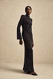 SUPER WHOLESALE | Black Embellished Semi-sheer Maxi Dress