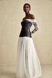 SUPER WHOLESALE |Contrast-color Panelled Maxi Dress