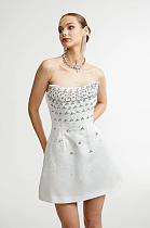SUPER WHOLESALE | Melisande white embellished mini dress
