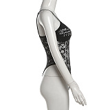 SUPER WHOLESALE |  Lace Strappy Corset in Black