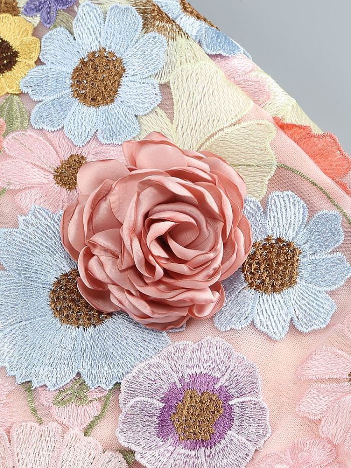 SUPER WHOLESALE | Floral Embroidered Strapless Slim-fit Dress