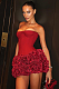 SUPER WHOLESALE |Strapless Slim-Fit Dress with Floral Hem Bodycon Gown
