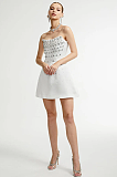 SUPER WHOLESALE | Melisande white embellished mini dress
