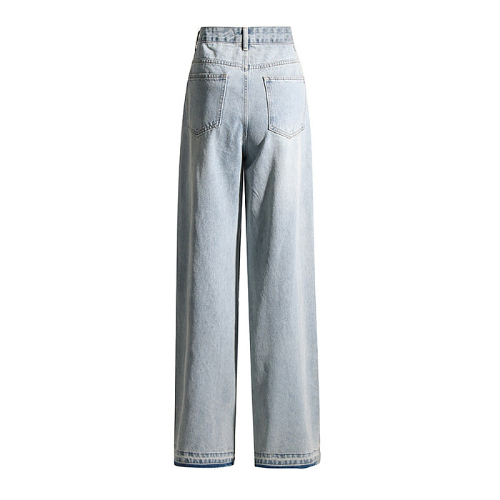 SUPER WHOLESALE | high-rise wide-leg rhinestone-embellished jeans