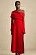 SUPER WHOLESALE | Valentine red high-slit pleated maxi dress