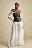 SUPER WHOLESALE |Contrast-color Panelled Maxi Dress