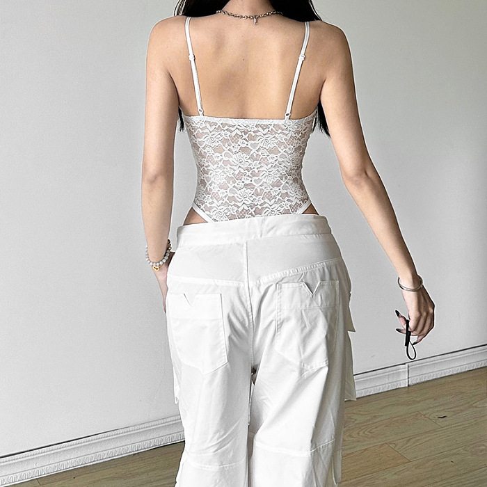 SUPER WHOLESALE | Lace Strappy Corset in White